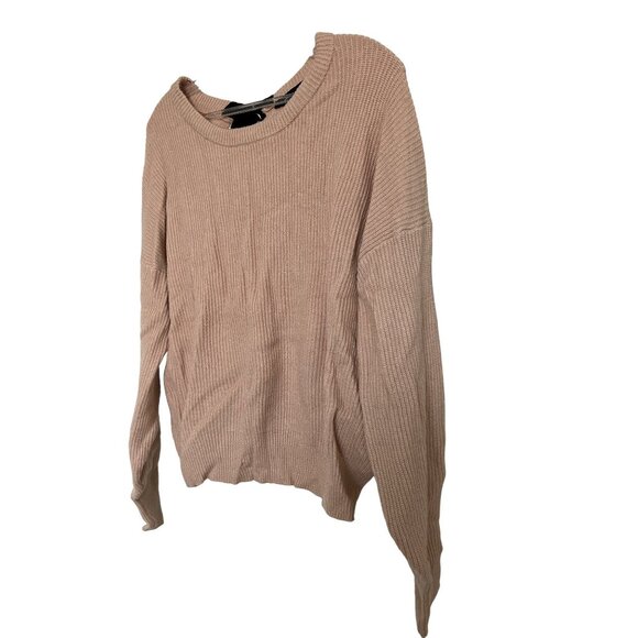 Zara Knit Pale Pink Sweater Ribbed Texture Bow Back Detail - Picture 7 of 8